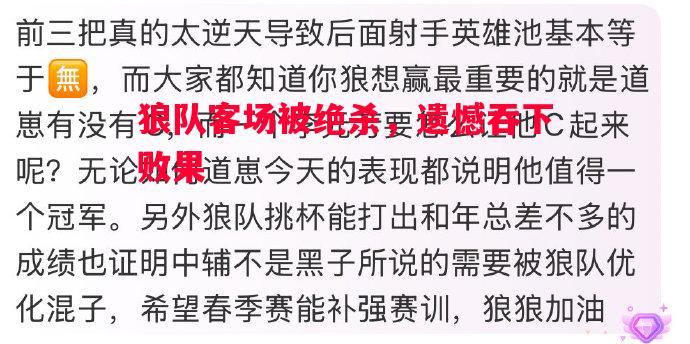 狼队客场被绝杀，遗憾吞下败果